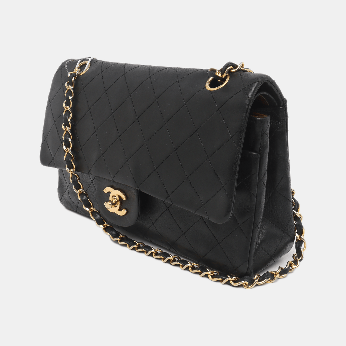 Chanel Classic Flap   Black Lambskin Leather with 24k Gold Hardware, 1989-1991