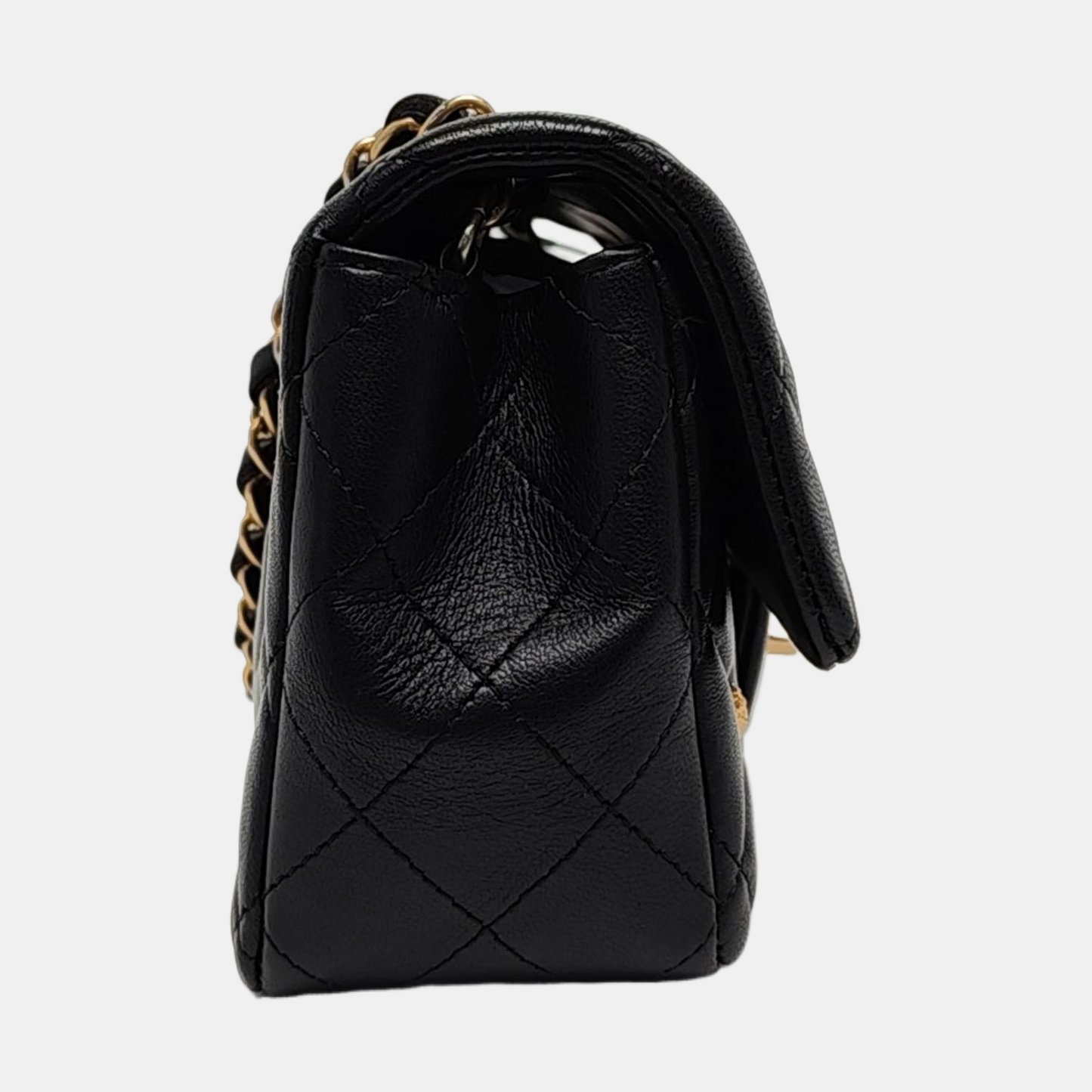 Chanel Classic Flap Mini Egyptian Amulet Black Lambskin Leather Gold Hardware