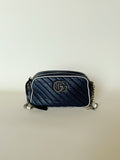 Gucci   Effect Calfskin Matelasse Diagonal Torchon GG Marmont Chain Shoulder Bag