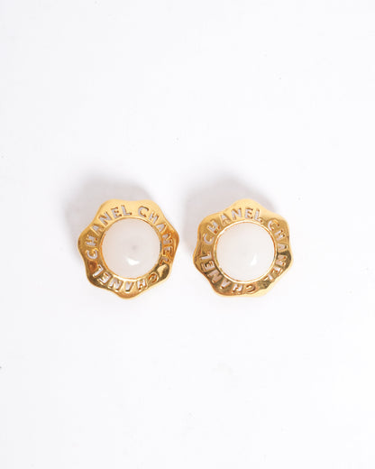 Chanel   CC Mark Faux Pearl Earrings