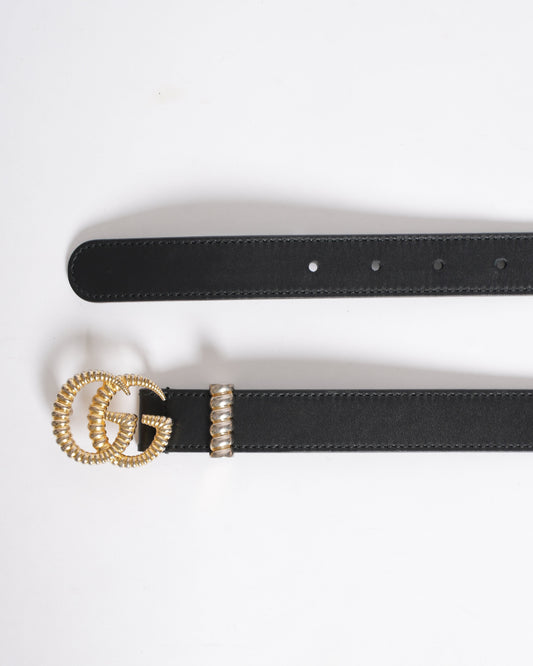 Gucci Torchon Double G Buckle Belt in Black
