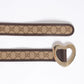 Gucci Beige GG Canvas and Leather Heart Buckle Belt