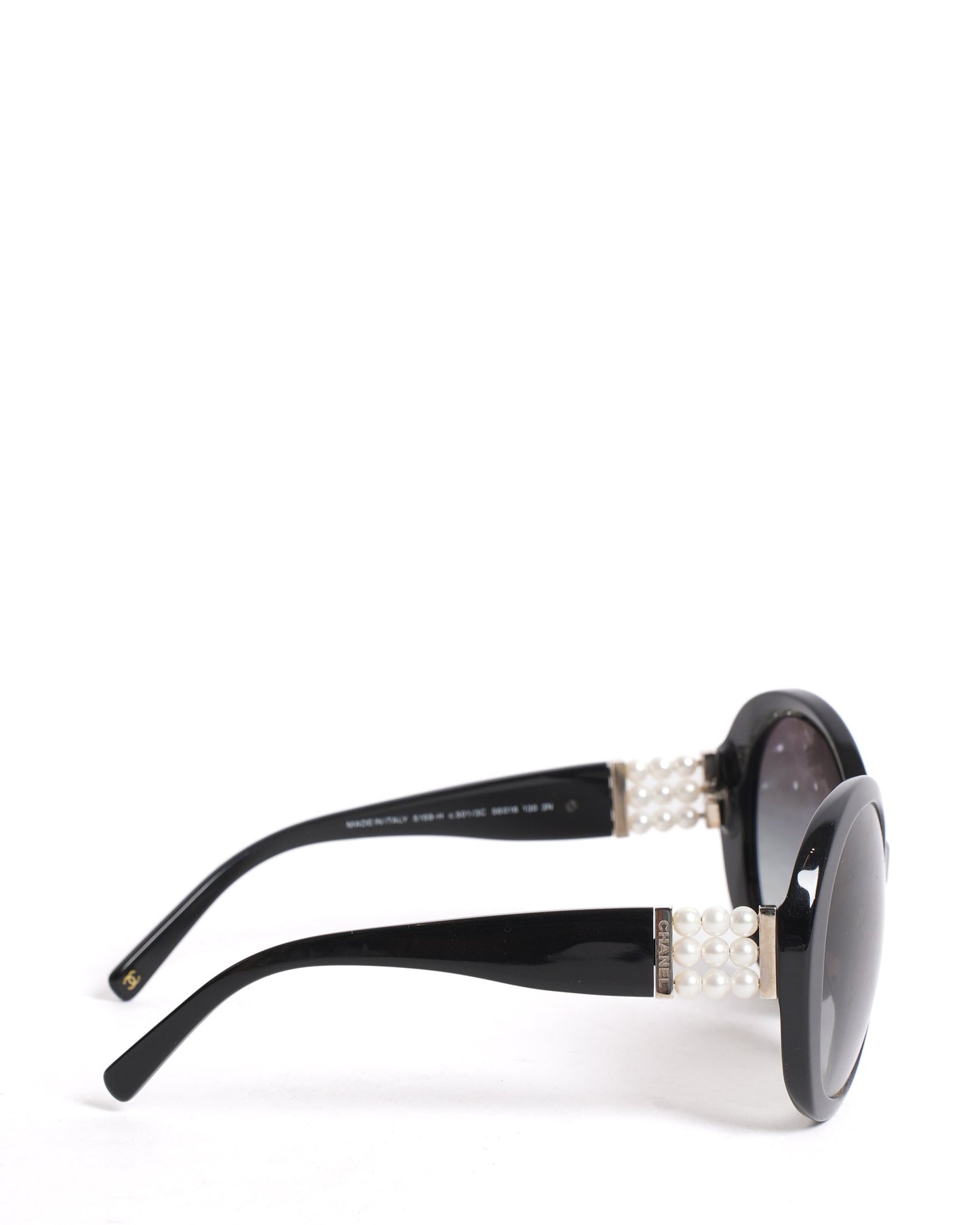 Chanel Round Frame Sunglasses WIth Pearl Detailing On Temple