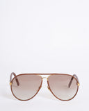 New Gucci Women's Aviator Sunglasses In Brown