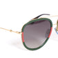 Gucci Red & Green Web Aviator Sunglasses
