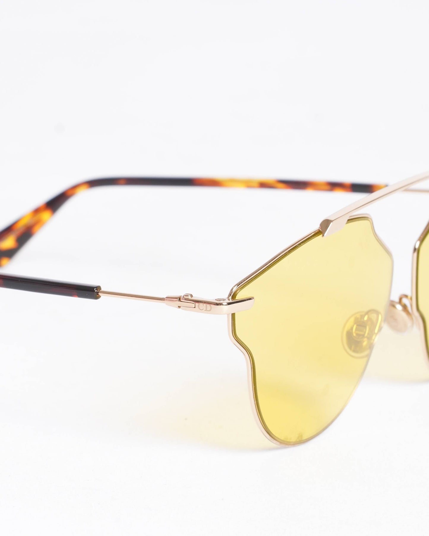 Christian Dior Women's Round Sunglasses WIth Yellow Frame