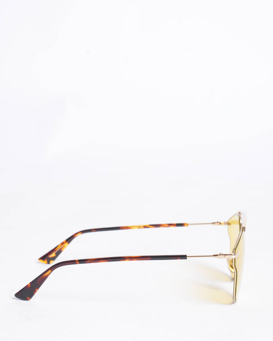 Christian Dior Women's Round Sunglasses WIth Yellow Frame