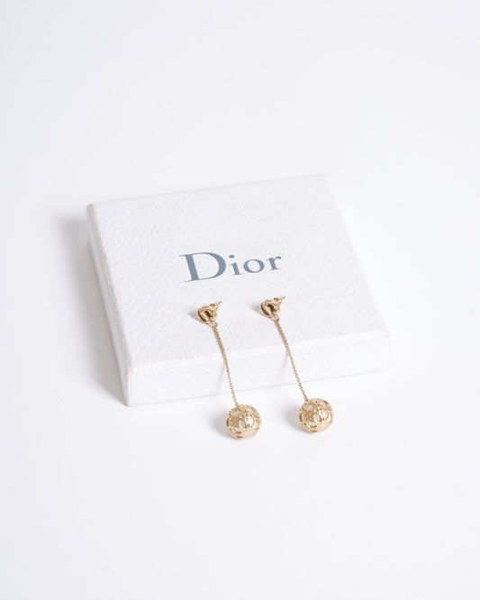New Dior Secret Cannage ""Mise en Dior"" Drop Earrings