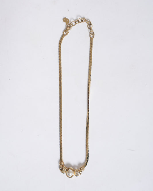 Christian Dior   pearl and gold plated necklace
