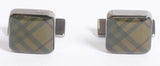 New Burberry Black & Grey Checkered Cufflinks