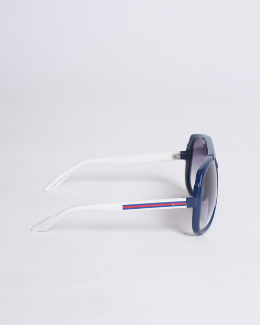 Gucci Men's Aviator Sunglasses In Blue