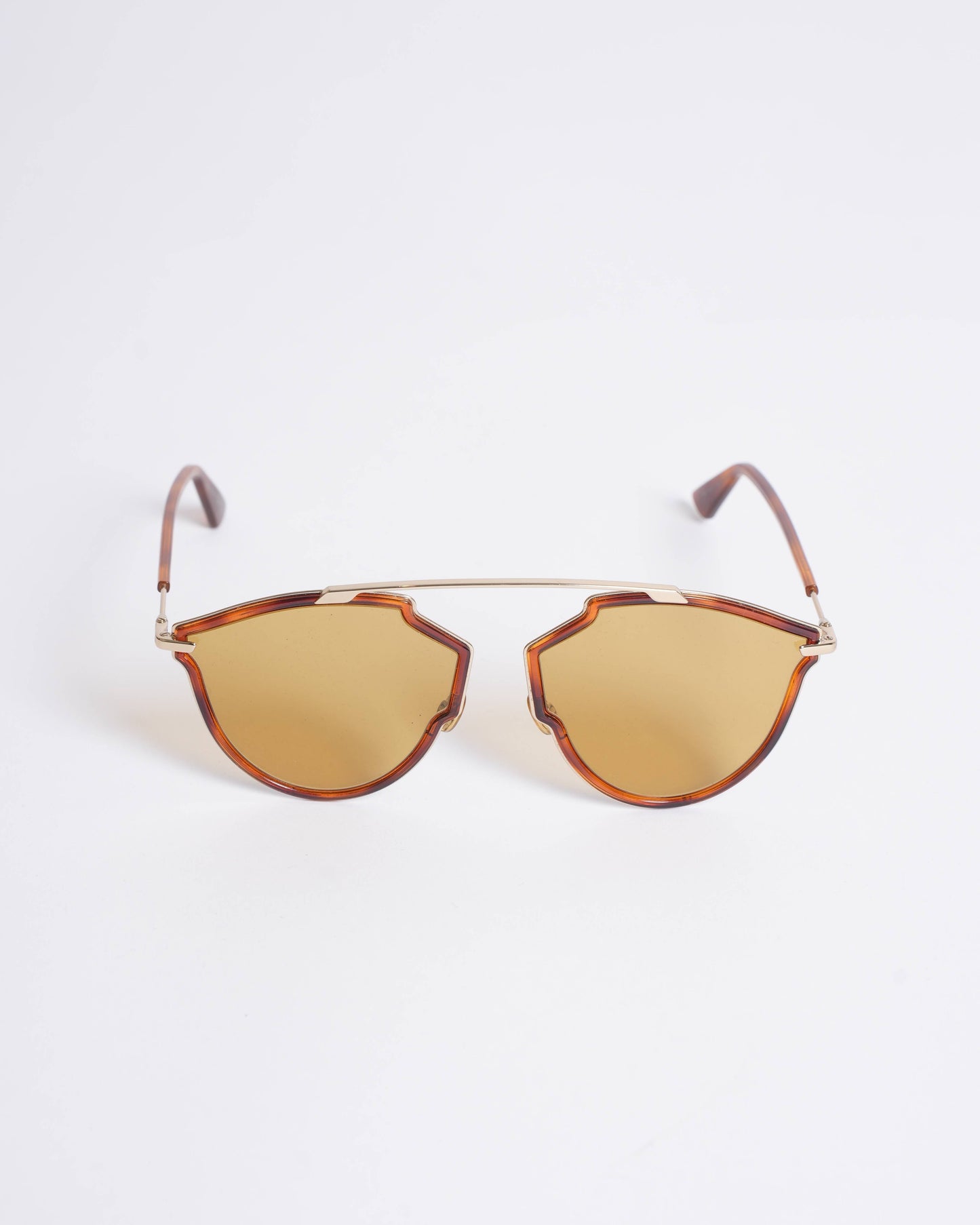 Christian dior goldtone metal tortoise so real rise sunglasses