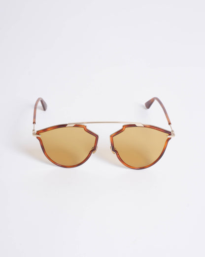 Christian dior goldtone metal tortoise so real rise sunglasses