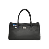 Chanel Cerf Executive East West Small Black Caviar Leather Handbag