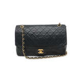 Chanel Classic Flap   Large Black Lambskin Leather with 24k Gold Hardware, 1989-1991