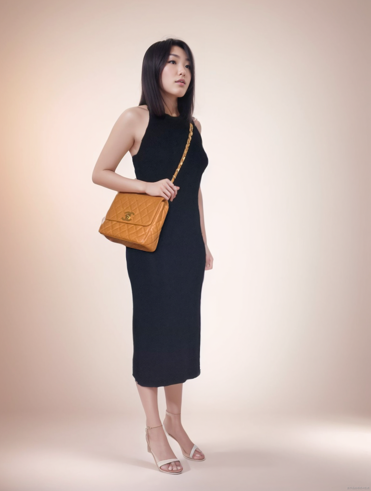 Chanel Classic Flap   Camel Caviar Leather 24k Gold Plated Giant CC Logo
