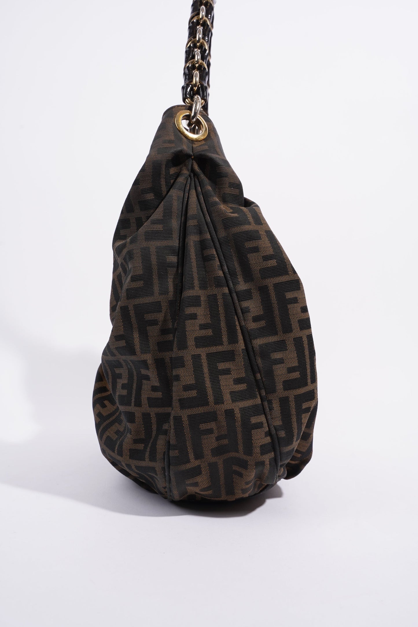 Fendi Zucca Shoulder Bag Brown Canvas