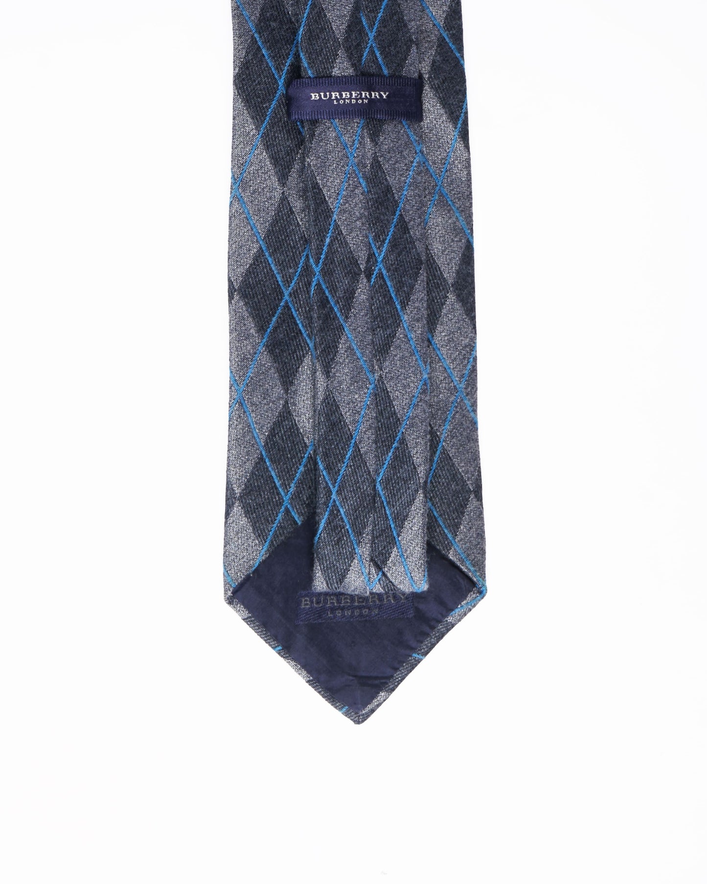 Burberry Checkered Tie In Grey & Navy Combination
