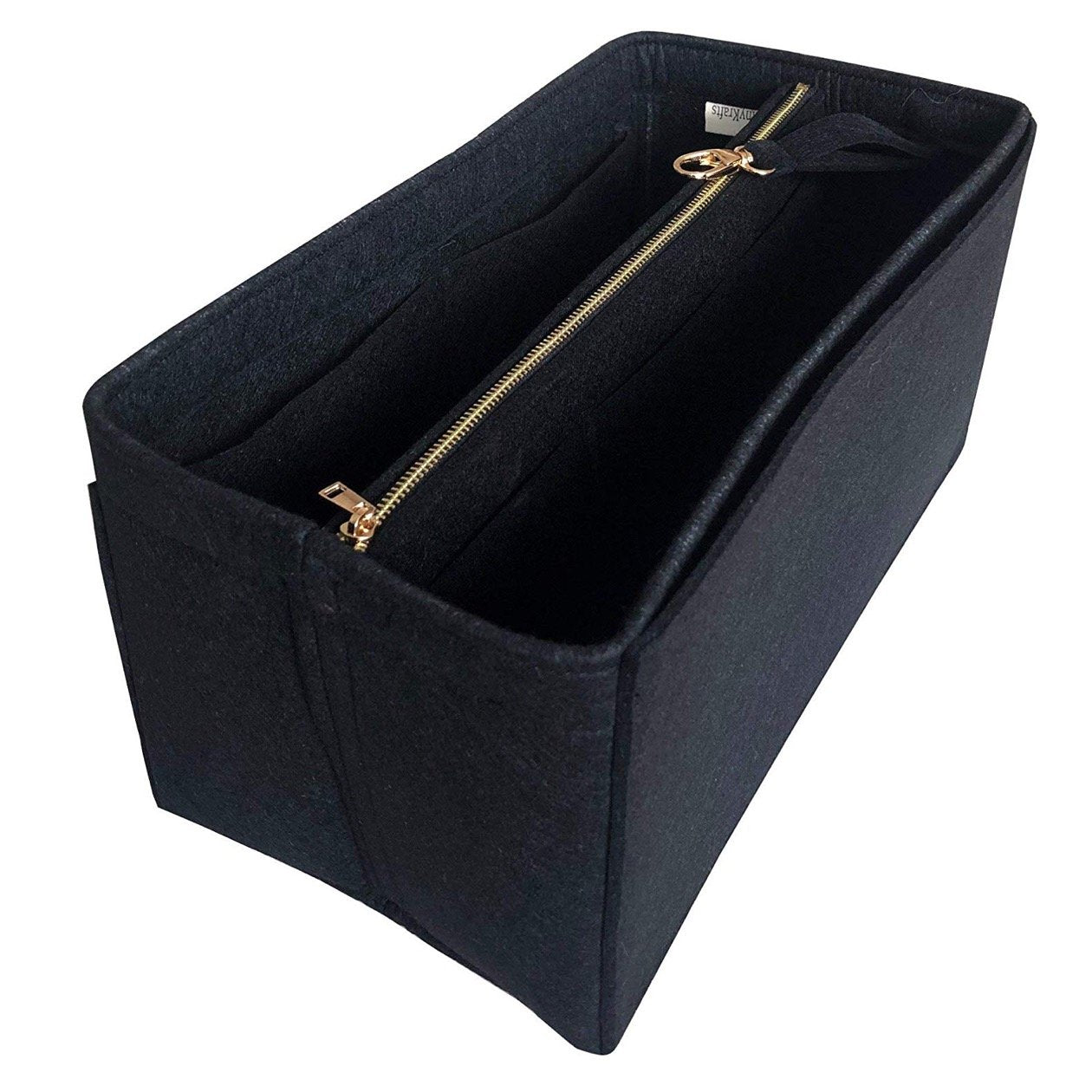 [LV BELMONT PM Organizer] Felt Purse Insert with Middle Zip Pouch, Customized Tote Organize, Bag in Handbag (Type B)