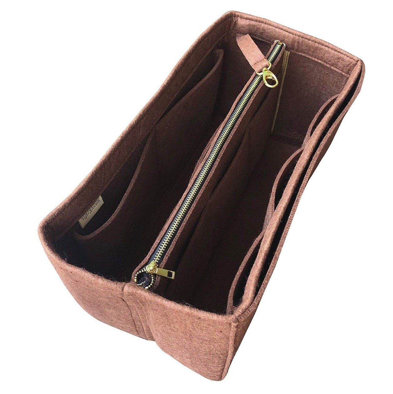 [Organizer for Trotter Mini Boston] Felt Purse Insert with Middle Zip Pouch, Customized Tote Organize, Bag in Handbag