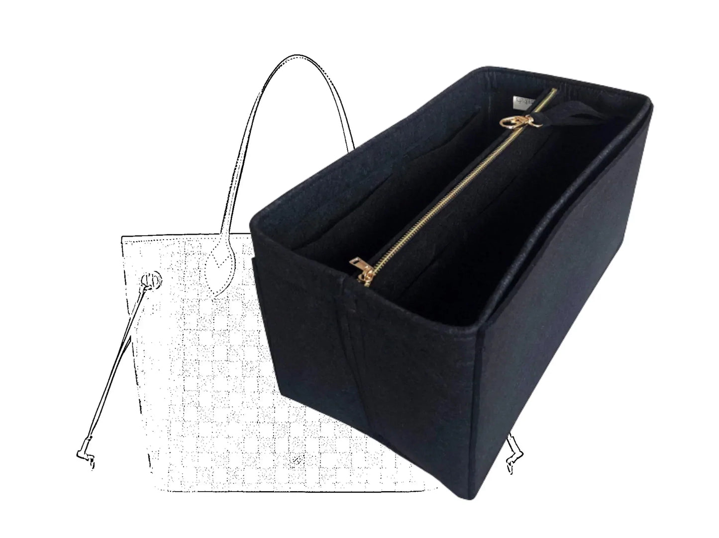 For [Neverfull MM (Medium)] Insert Organizer Liner (Type B)