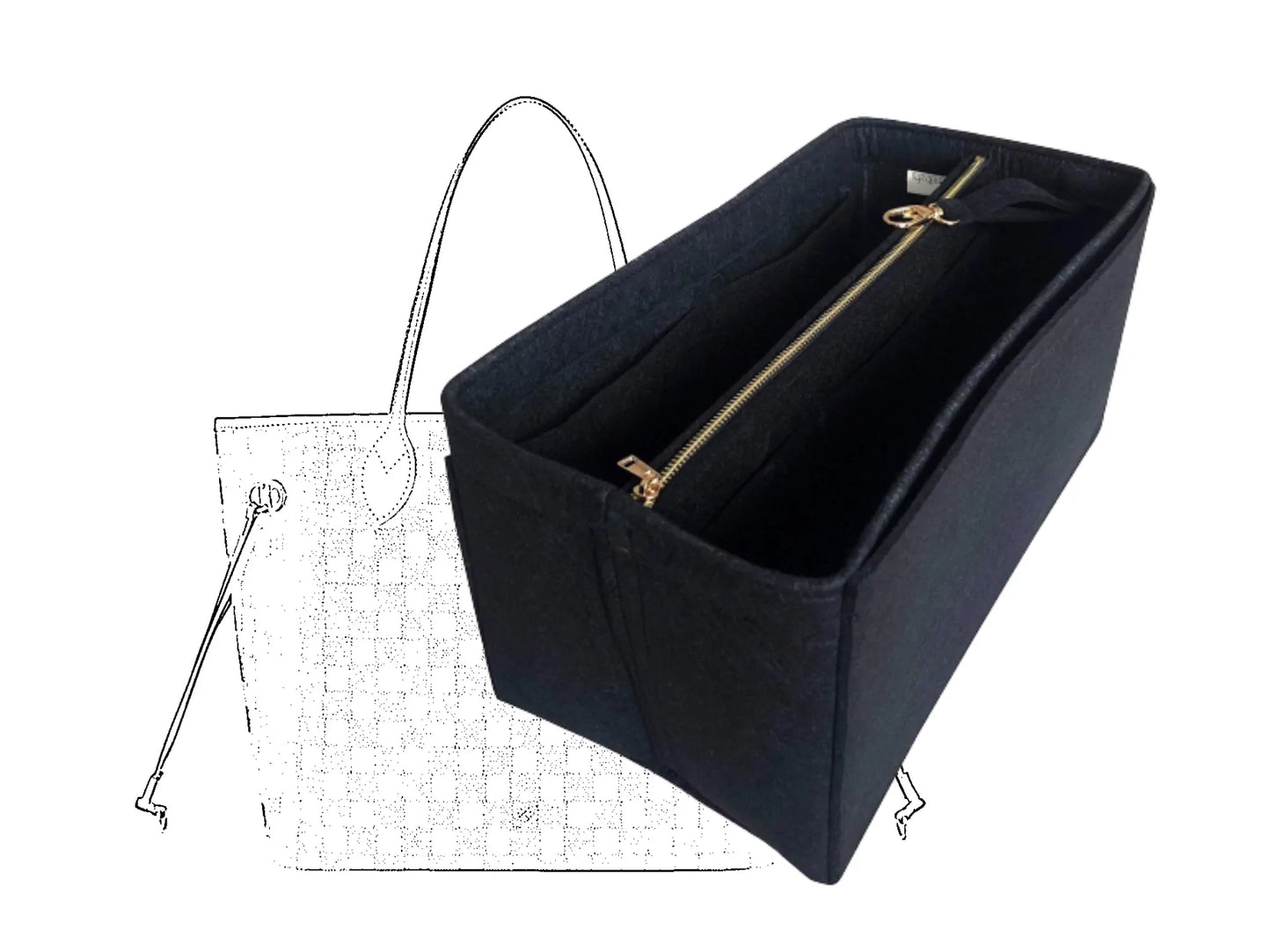 For [Neverfull MM (Medium)] Insert Organizer Liner (Type B)
