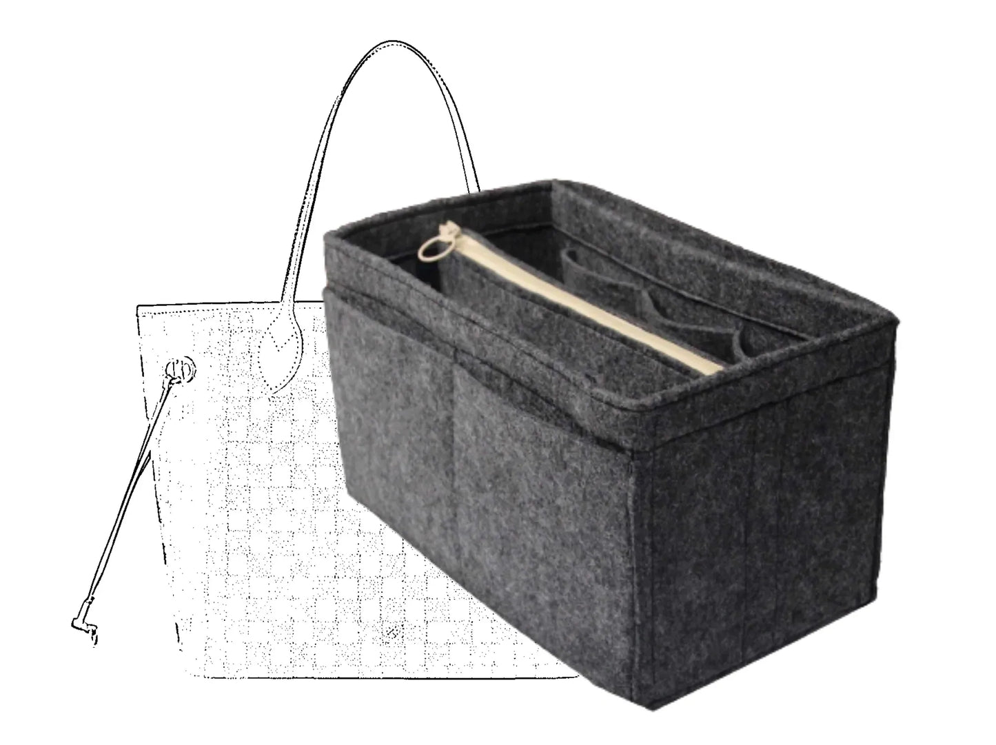 For [Neverfull GM (Large)] Insert Organizer Liner (Type B)