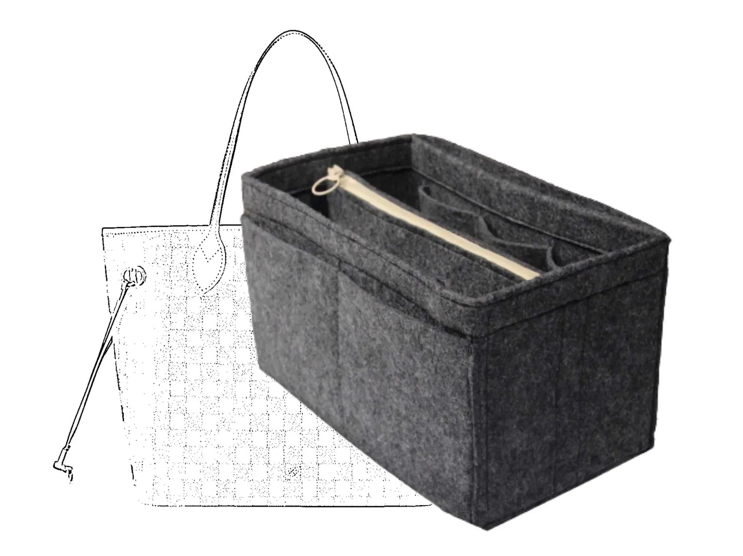 For [Neverfull GM (Large)] Insert Organizer Liner (Type B)