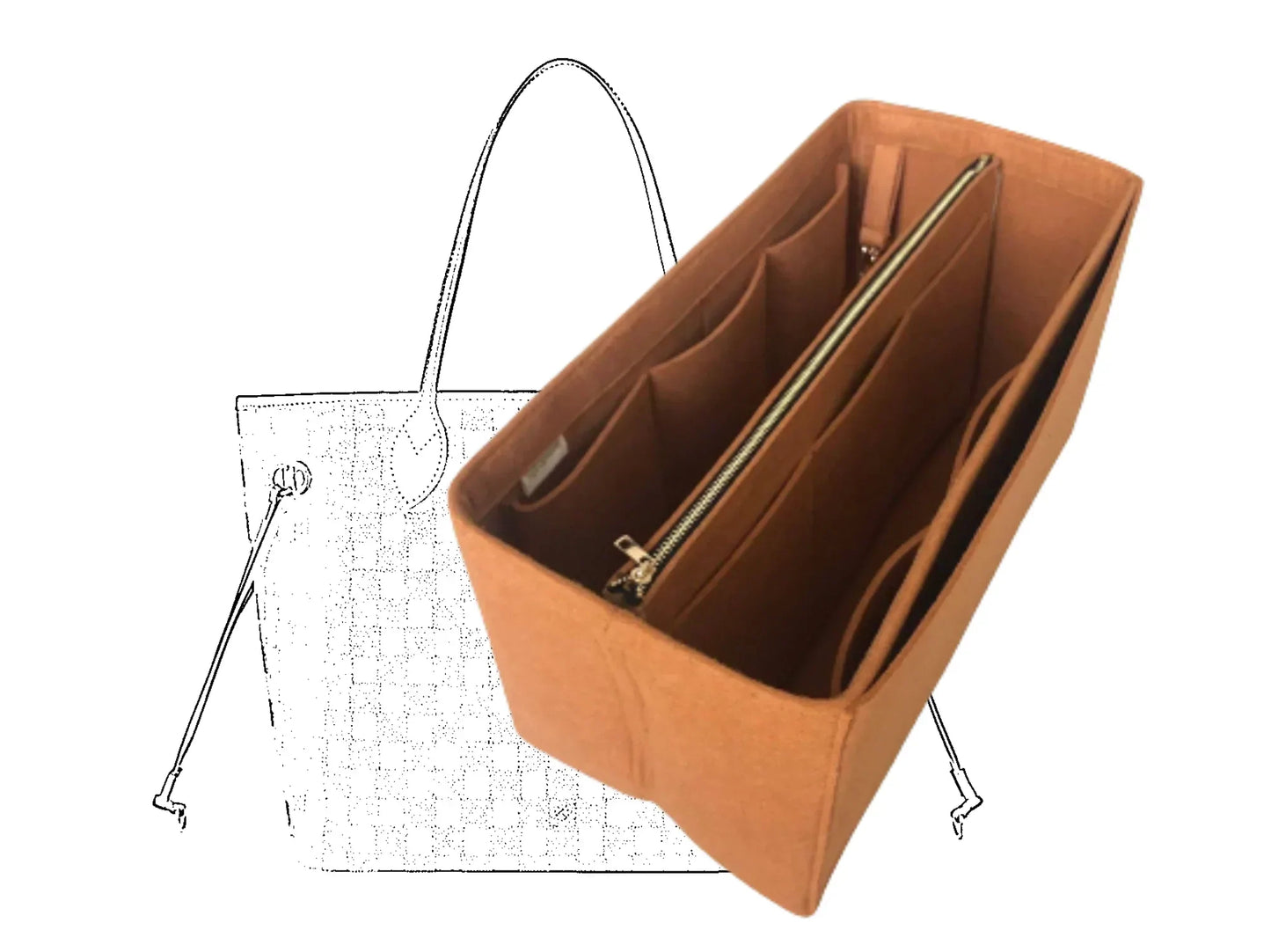 For [Neverfull MM (Medium)] Insert Organizer Liner (Type B)