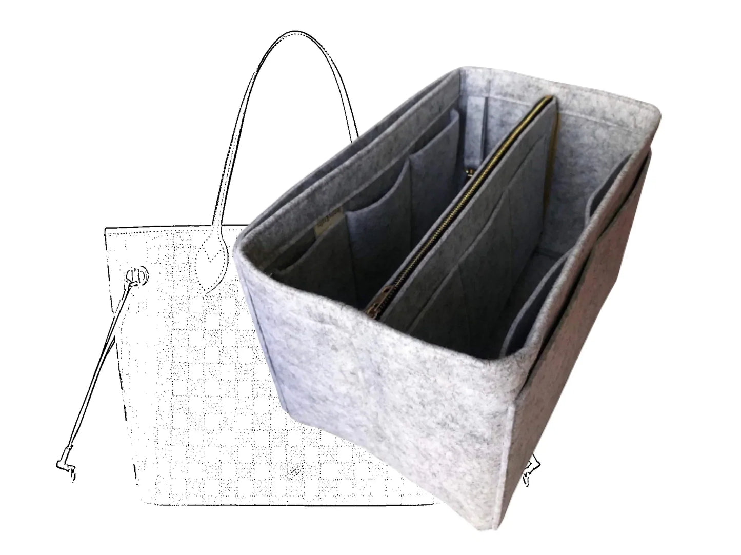 For [Neverfull MM (Medium)] Insert Organizer Liner (Type B)