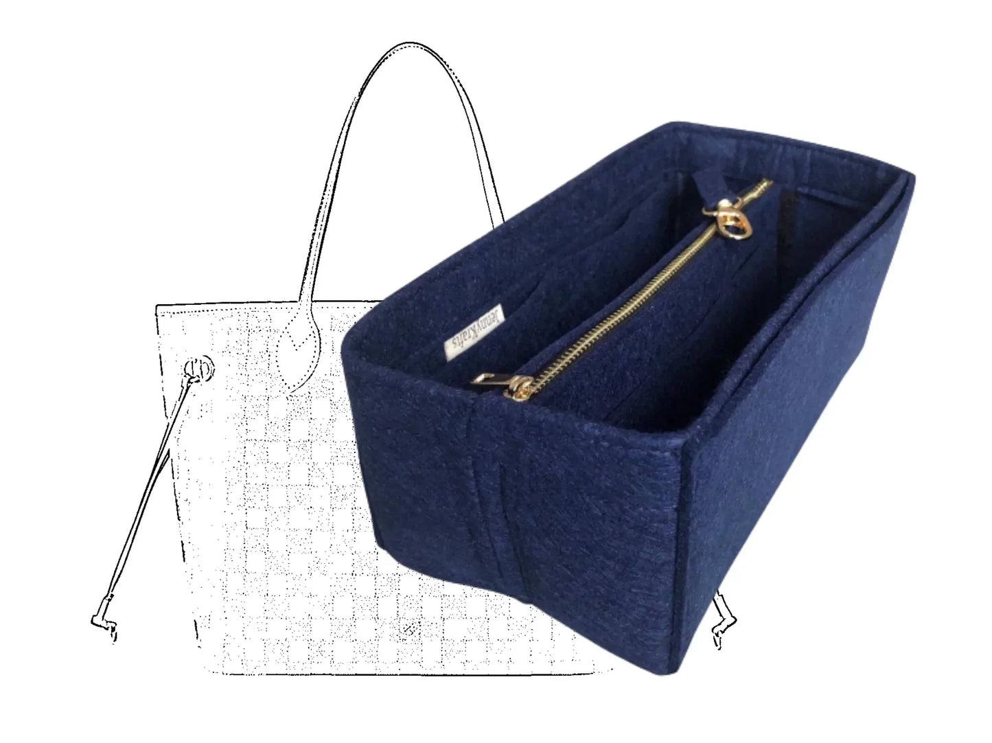 For [Neverfull MM (Medium)] Insert Organizer Liner (Type B)