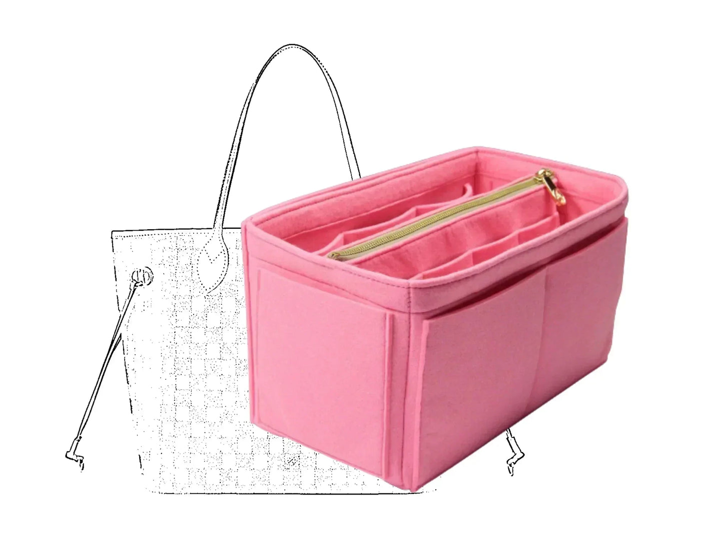 For [Neverfull GM (Large)] Insert Organizer Liner (Type B)