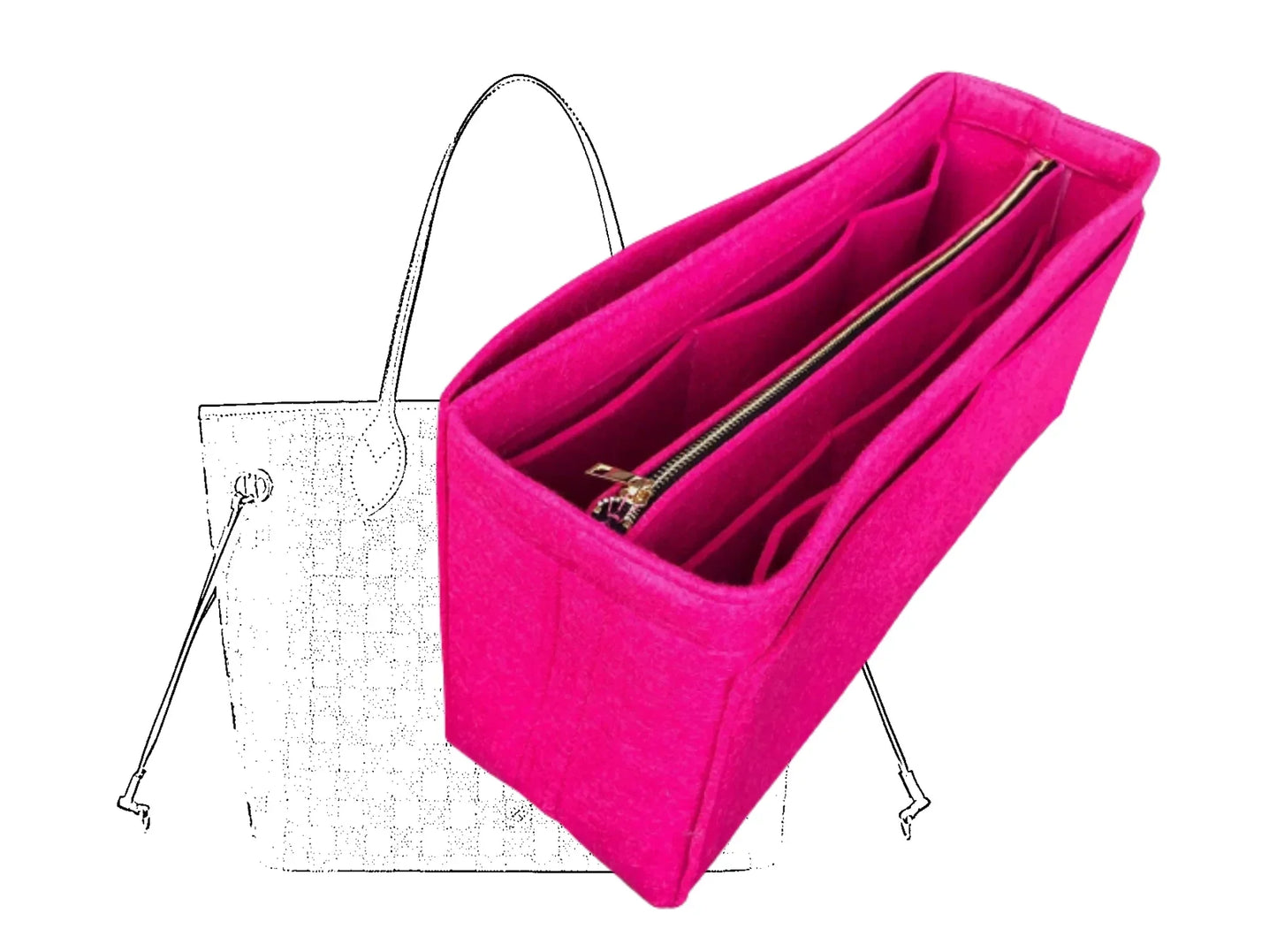 For [Neverfull GM (Large)] Insert Organizer Liner (Type B)