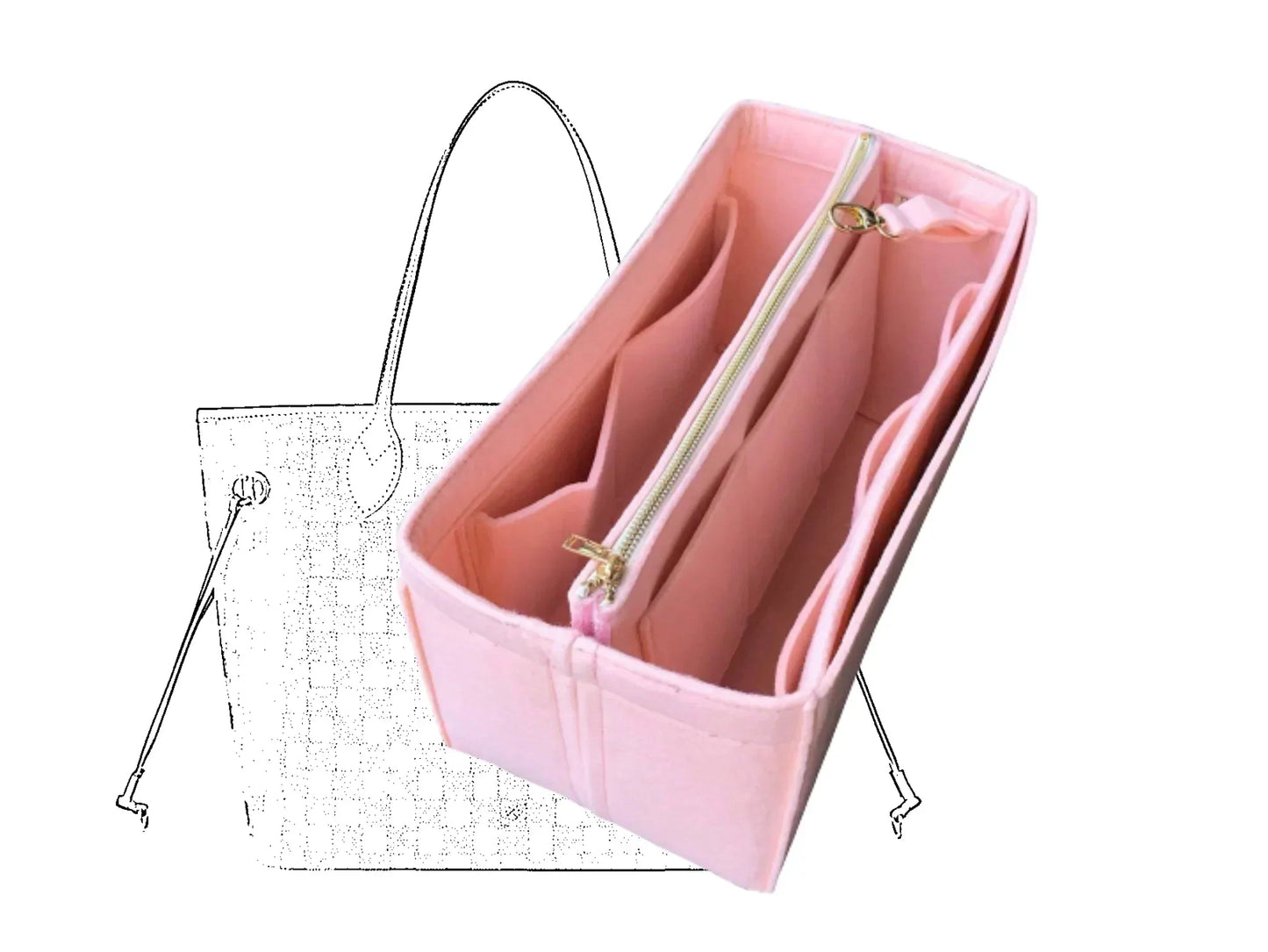 For [Neverfull MM (Medium)] Insert Organizer Liner (Type B)