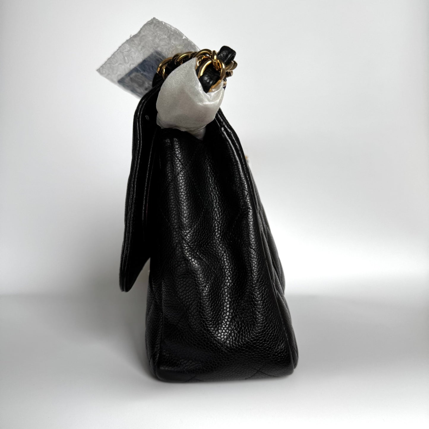 Chanel Classic Flap Jumbo Black Caviar Leather Double Flap Gold Hardware 2011-2012