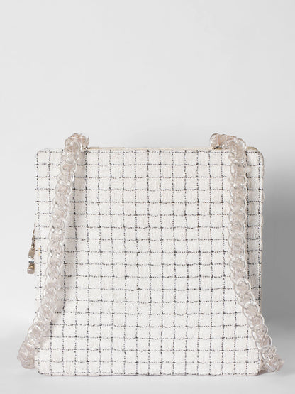 Chanel Tweed Resin Small Square Zipped Shopping Bag