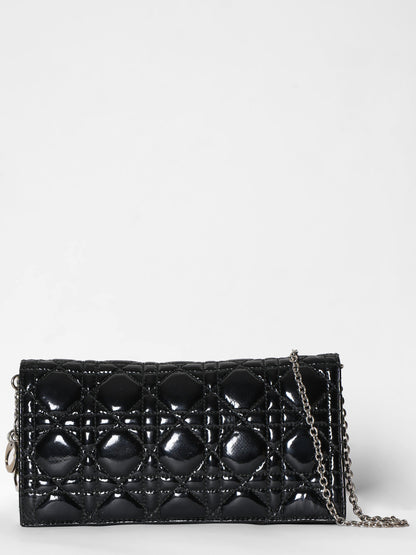 Dior Cannage Quilted Patent Leather Clutch