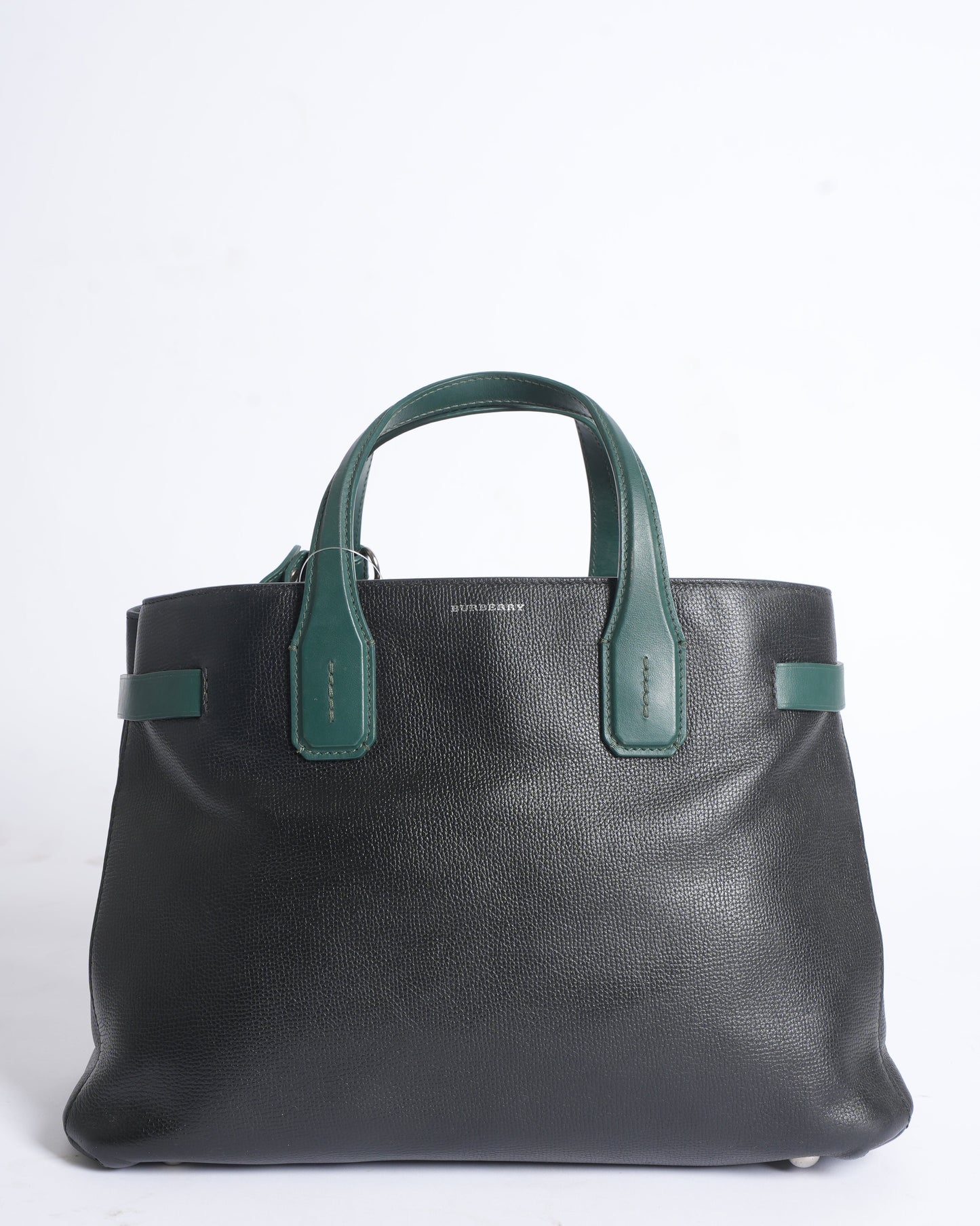 Burberry leather small banner tote