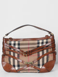 Burberry Brown Ho  Check Canvas  & Leather Dutton Hobo Bag