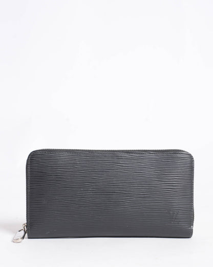 Louis Vuitton Epi Leather Zip Around Wallet In Black