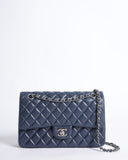 Chanel Classic Flap 11.12 Bag In Navy Blue In Calf Leather
