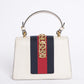 Gucci Sylvie Leather Top Handle Bag in White