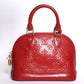 Louis Vuitton Red Monogram Vernis Alma Top Handle Bag