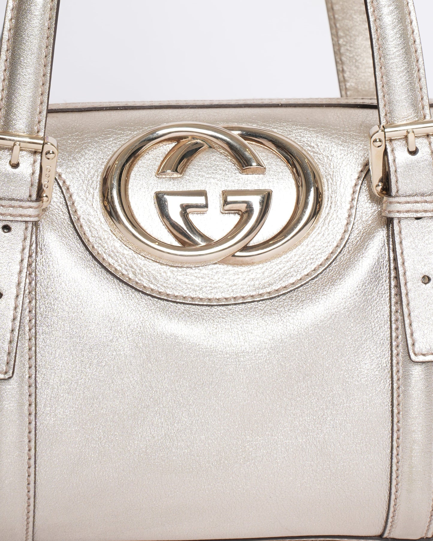 Gucci Gold-Tone Britt Boston Shoulder Bag