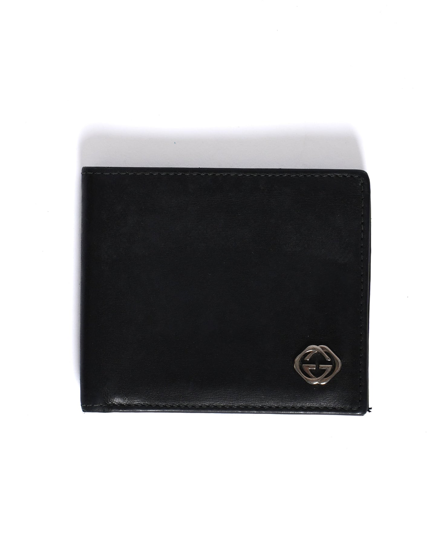 Gucci Black Leather Interlocking G Bi-Fold Wallet