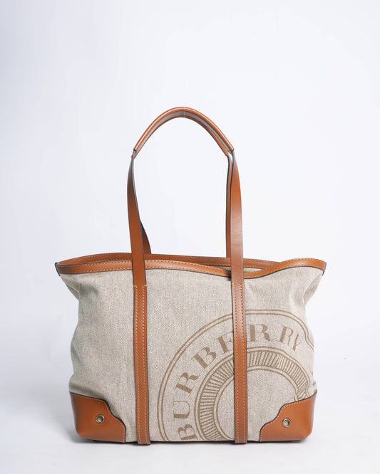 New Burberry  Patterson Canvas Logo Tote