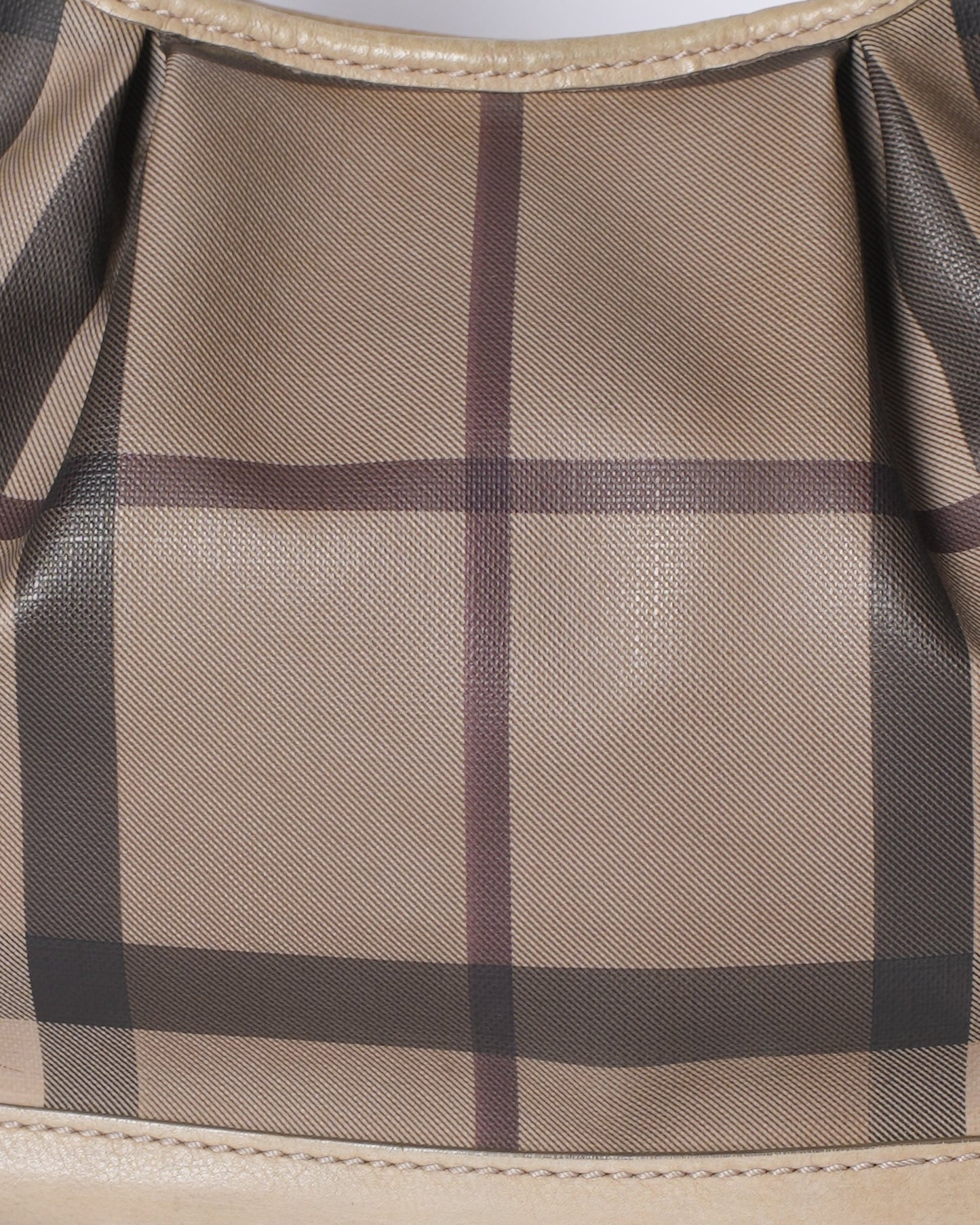 Burberry Nova Check Coated Canvas Small Brookly Hobo