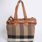 Burberry Tan Canvas & Leather Meha Check Maidstone Tote