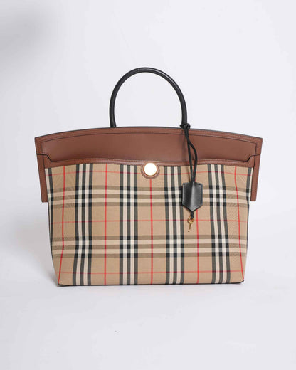 New  Burberry society top handle bag