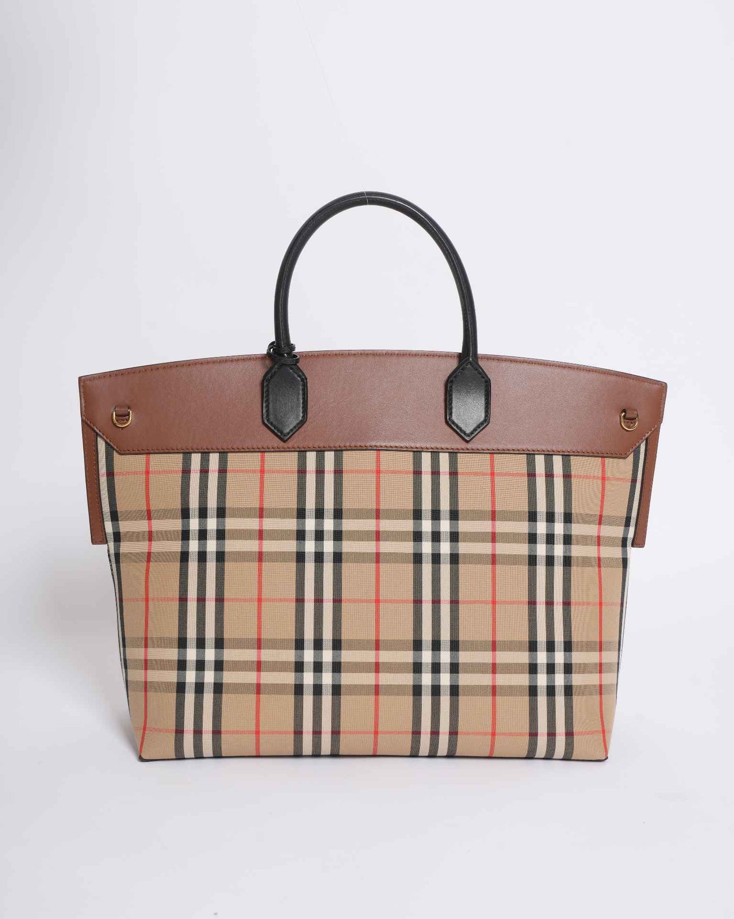 New  Burberry society top handle bag